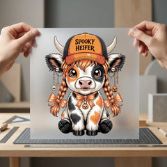 Spooky Heifer Calf Halloween Halloween Fall Ready to Press DTF Transfer for Dtf