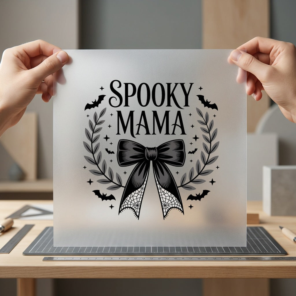 Spooky Mama Bow Halloween Halloween Mom Ready to Press DTF Transfer for Dtf