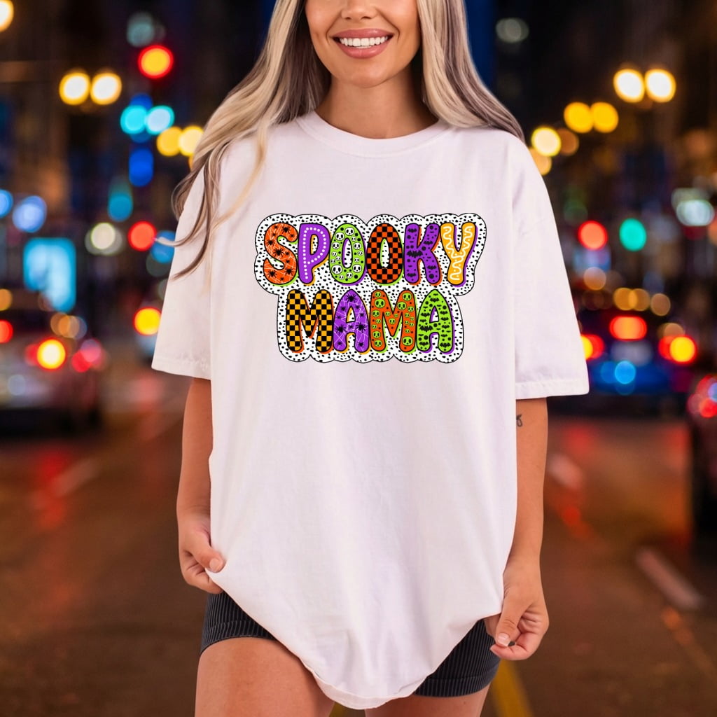 Spooky Mama Halloween Font Halloween Mom Ready to Press DTF Transfer for Dtf