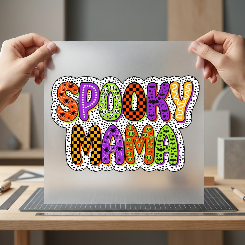Spooky Mama Halloween Font Halloween Mom Ready to Press DTF Transfer for Dtf