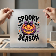 Spooky Season Pumpkin Halloween Halloween Ready to Press DTF Transfer for Dtf
