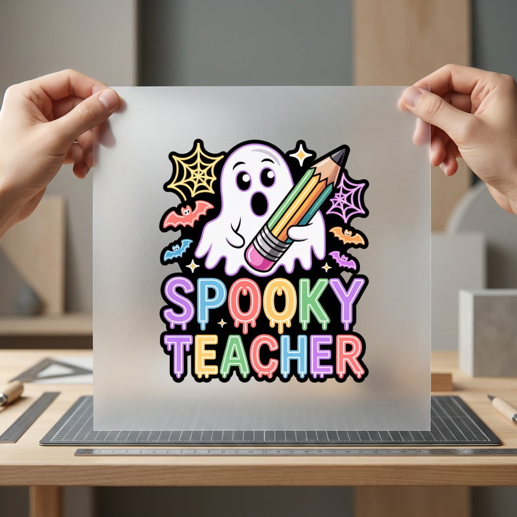 Spooky Teacher Ghost Halloween Halloween Teacher Ready to Press DTF Transfer for Dtf