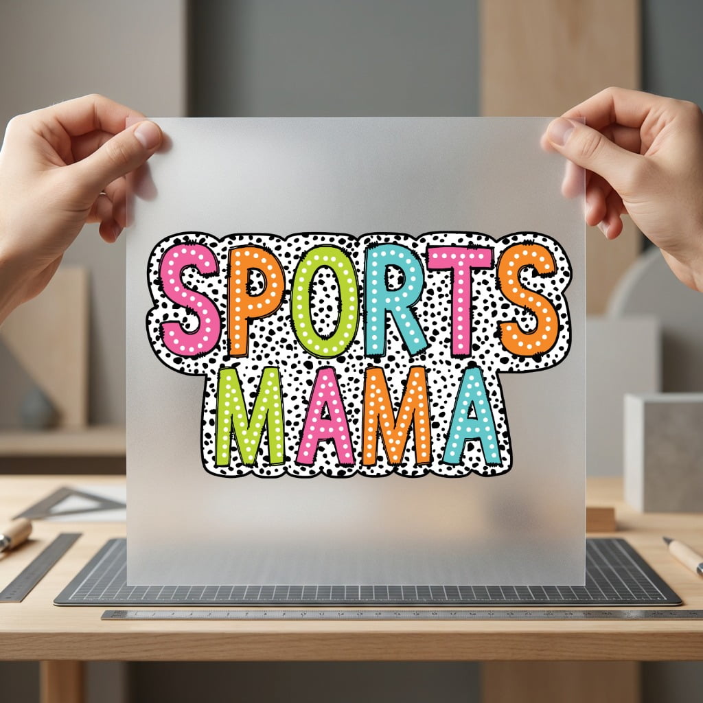 Sports Mama Vibrant Polka Mom Fitness Ready to Press DTF Transfer for Dtf