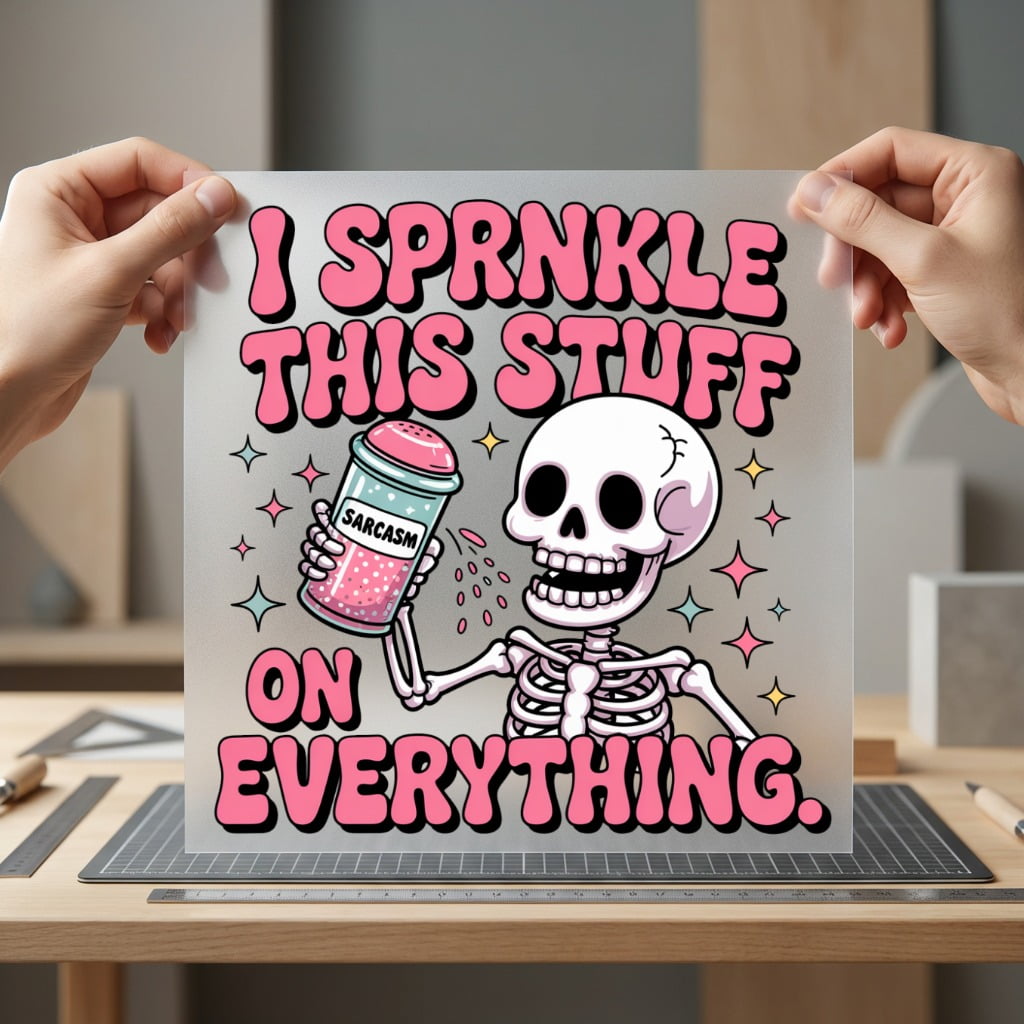 Sprinkle Stuff Retro Skeleton Halloween Sarcastic Ready to Press DTF Transfer for Dtf