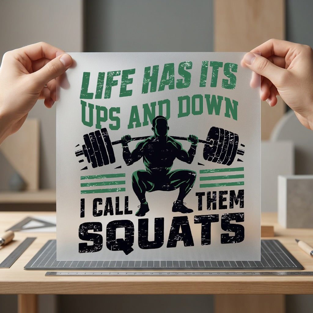 Squat Life Workout Gym Vintage Retro Ready to Press DTF Transfer for Dtf