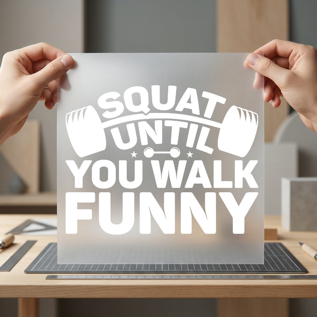 Squat Until You Walk Dad Funny Ready to Press DTF Transfer for Dtf