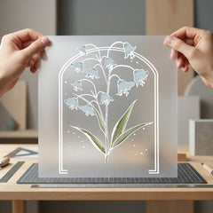 Stained Glass Bluebell Botanical Aesthetic Floral Ready to Press DTF Transfer for Dtf