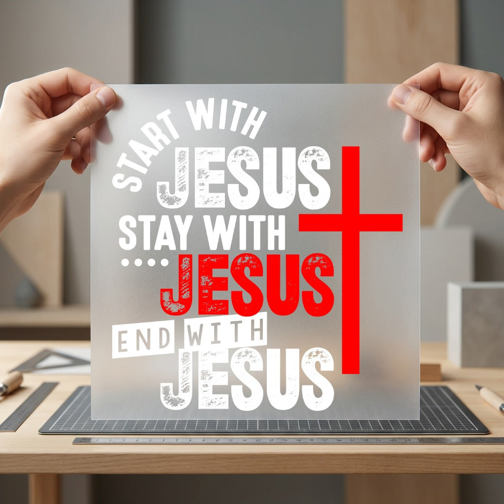 Start Jesus Faith-inspired Diy Christian Faith Ready to Press DTF Transfer for Dtf