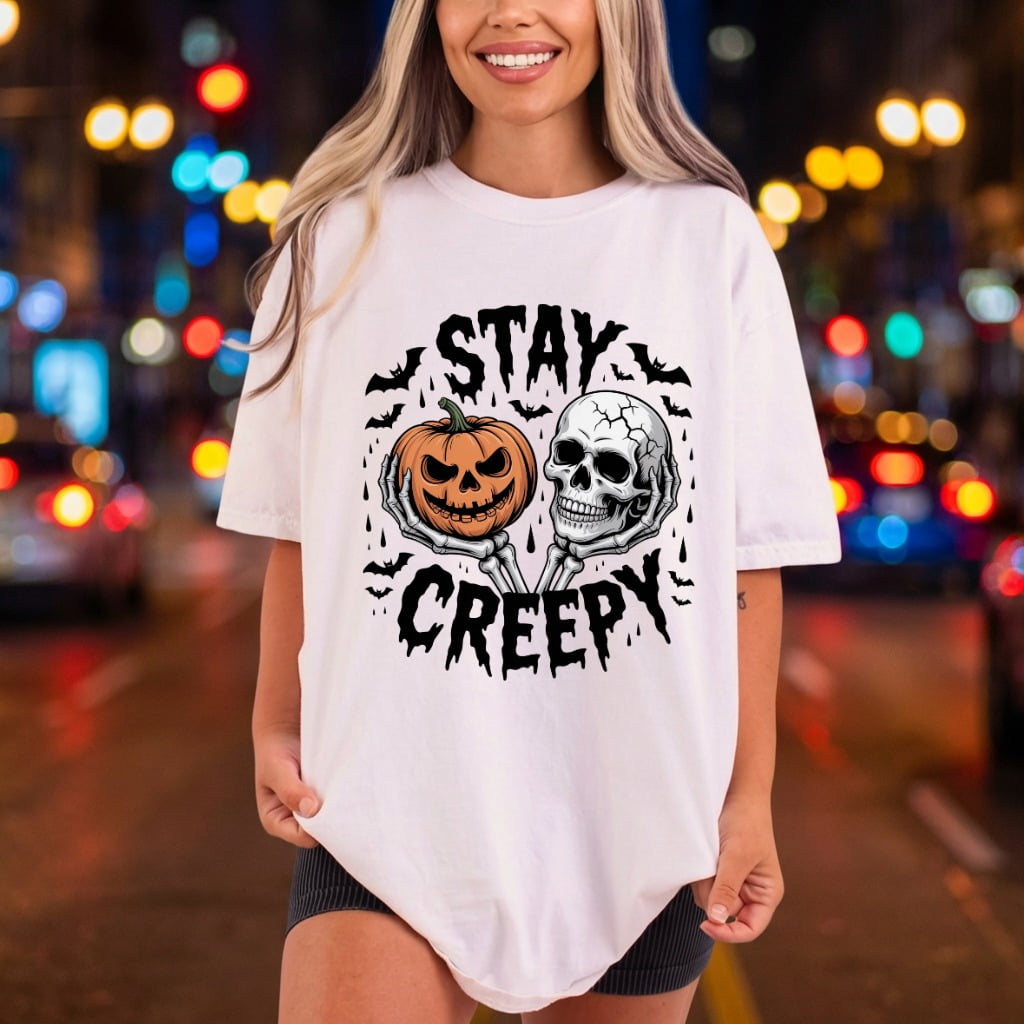 Stay Creepy Halloween Skeleton Halloween Ready to Press DTF Transfer for Dtf