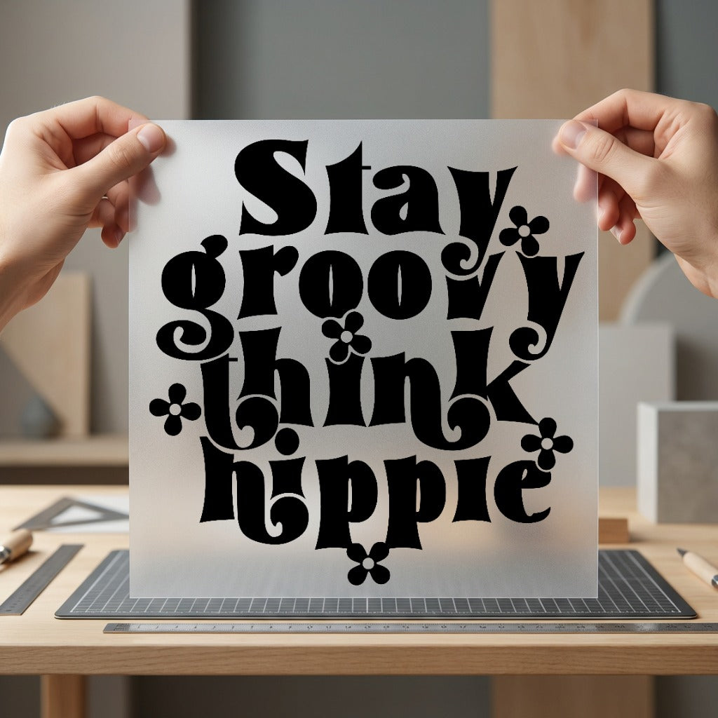 Stay Groovy Think Hippie Retro Boho Ready to Press DTF Transfer for Dtf