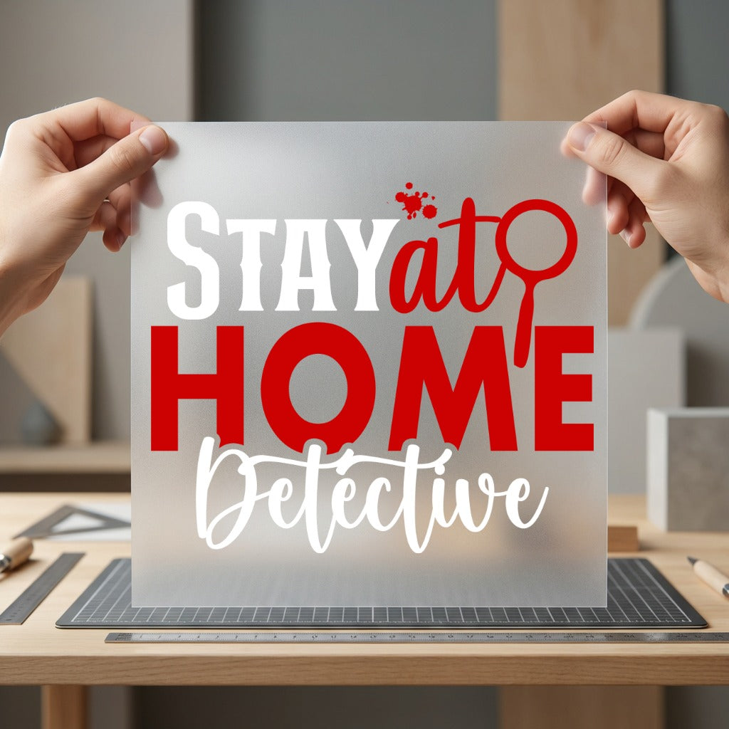 Stay Home Detective Cozy Funny Sarcastic Ready to Press DTF Transfer for Dtf