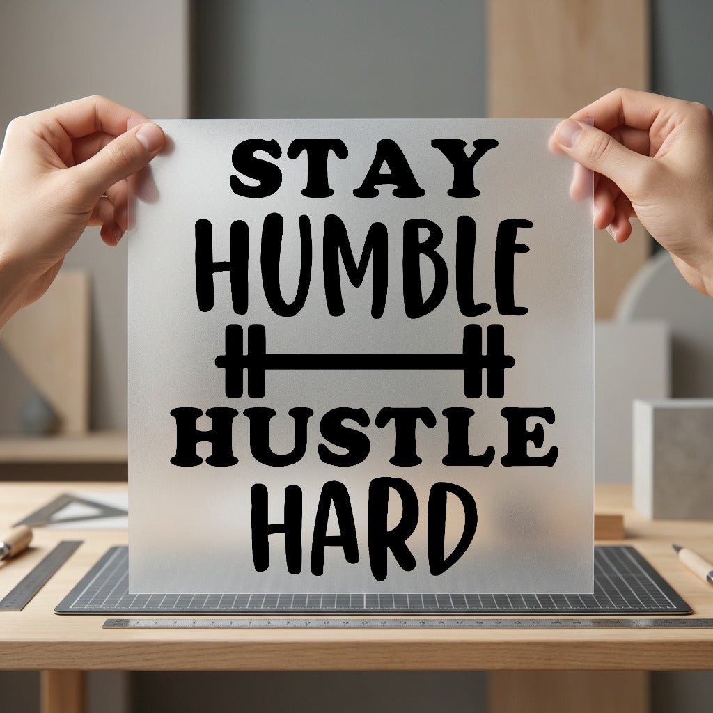 Stay Humble Hustle Hard Fitness Gym Ready to Press DTF Transfer for Dtf