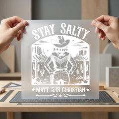 Stay Salty Cowgirl Retro Christian Faith Ready to Press DTF Transfer for Dtf
