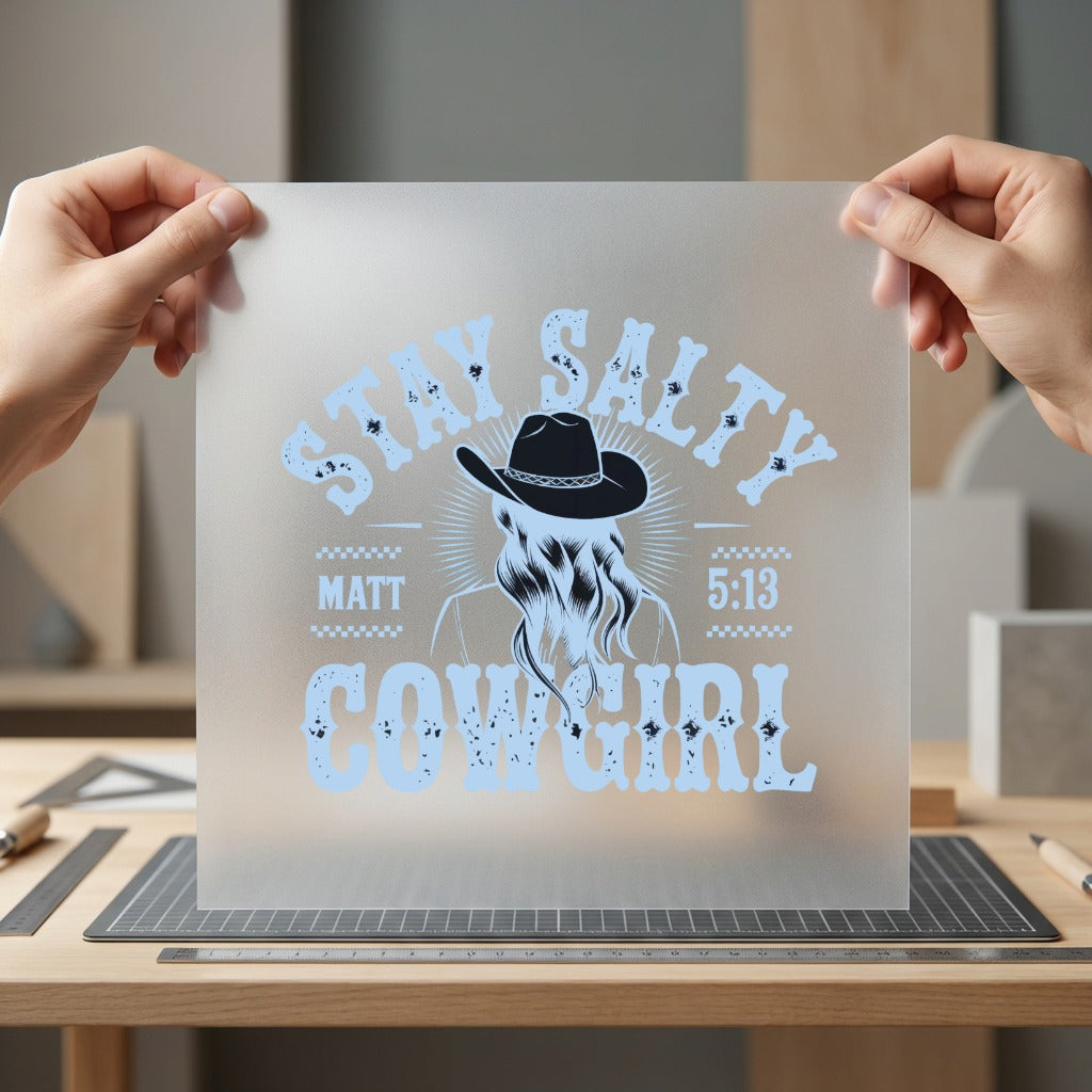 Stay Salty Cowgirl Western Christian Faith Ready to Press DTF Transfer for Dtf