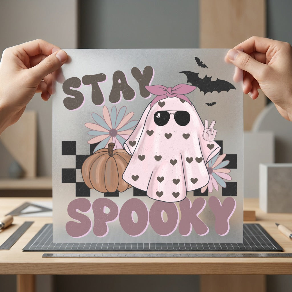 Stay Spooky Ghost Retro Halloween Vintage Ready to Press DTF Transfer for Dtf
