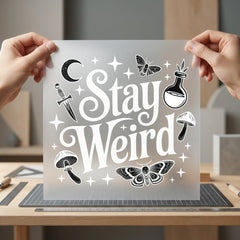 Stay Weird Mystical Diy Halloween Vintage Ready to Press DTF Transfer for Dtf