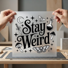 Stay Weird Mystical Diy Halloween Vintage Ready to Press DTF Transfer for Dtf