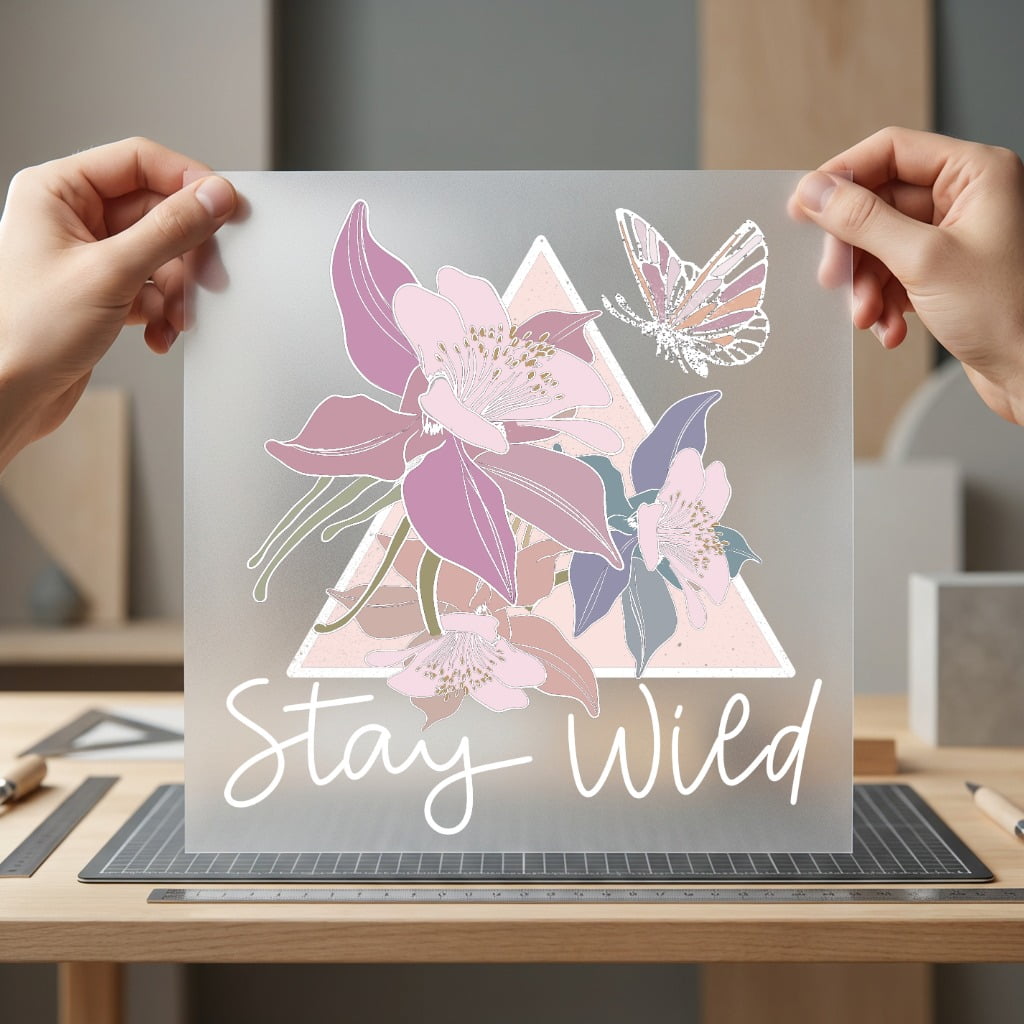Stay Wild Floral Butterfly Vintage Retro Ready to Press DTF Transfer for Dtf