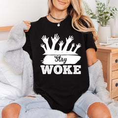 Stay Woke Hands Activist Usa Freedom Ready to Press DTF Transfer for Dtf