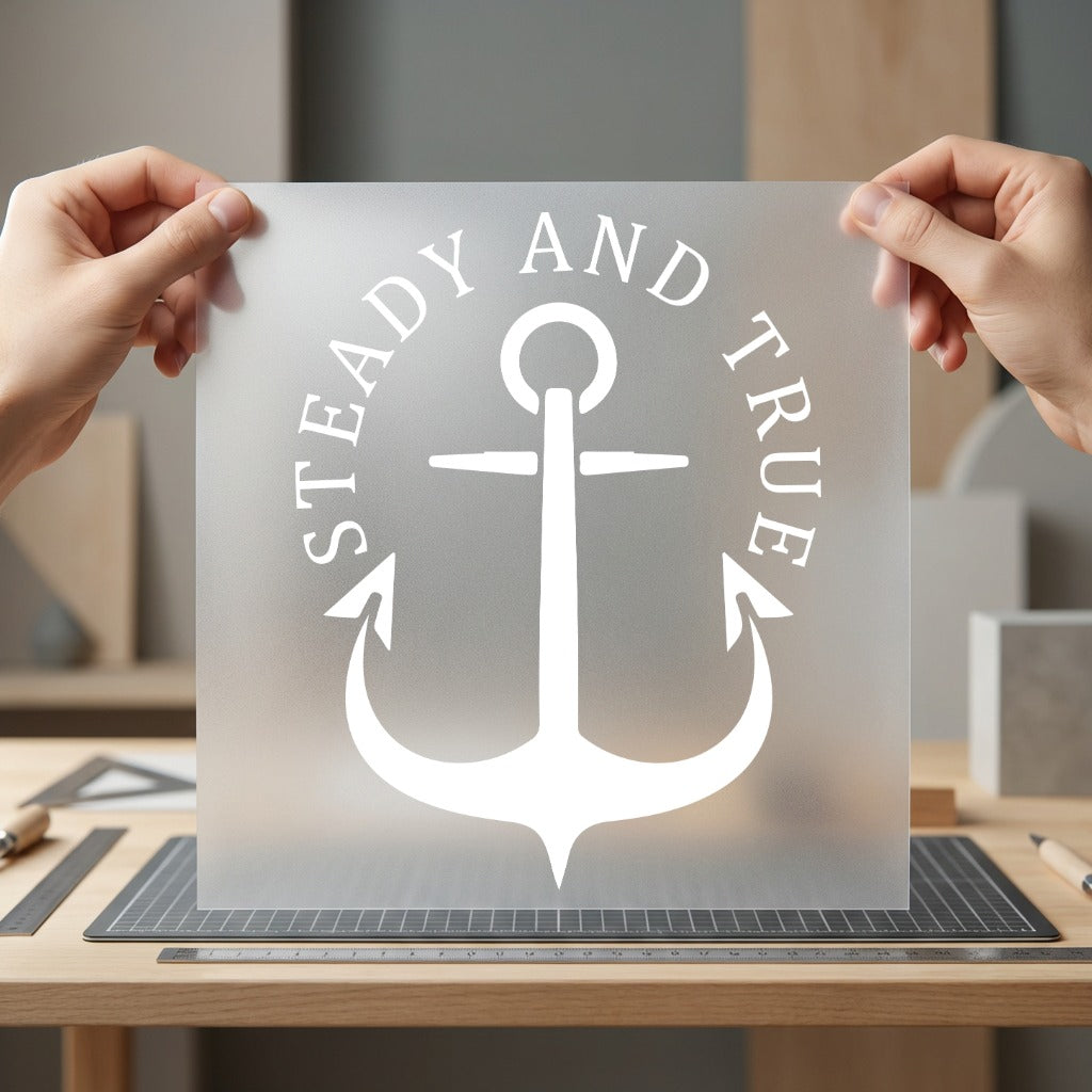 Steady True Anchor Nautical Vintage Retro Ready to Press DTF Transfer for Dtf