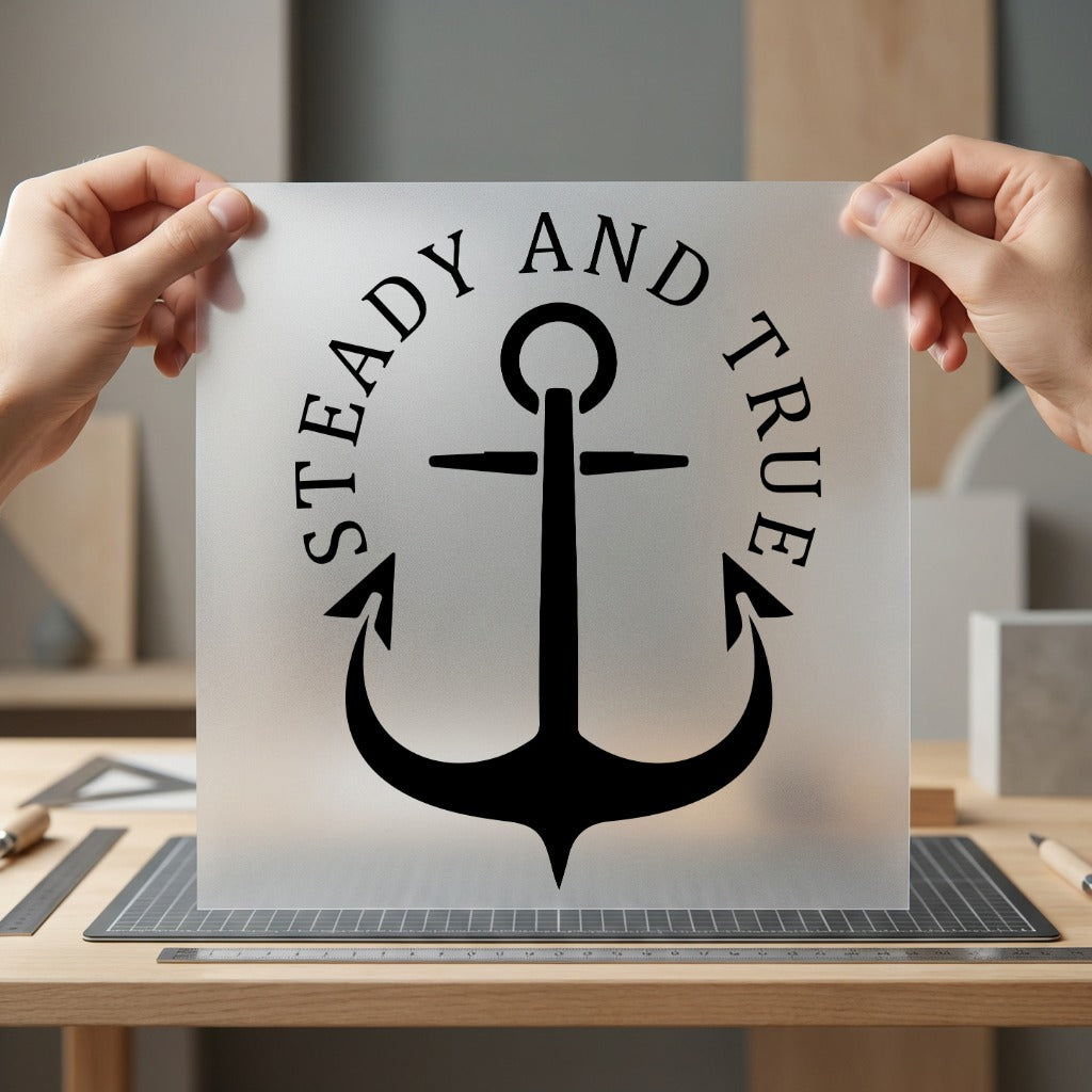Steady True Anchor Nautical Vintage Retro Ready to Press DTF Transfer for Dtf