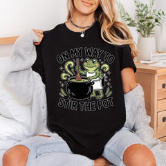 Stir Pot Frog Humorous Funny Pet Ready to Press DTF Transfer for Dtf