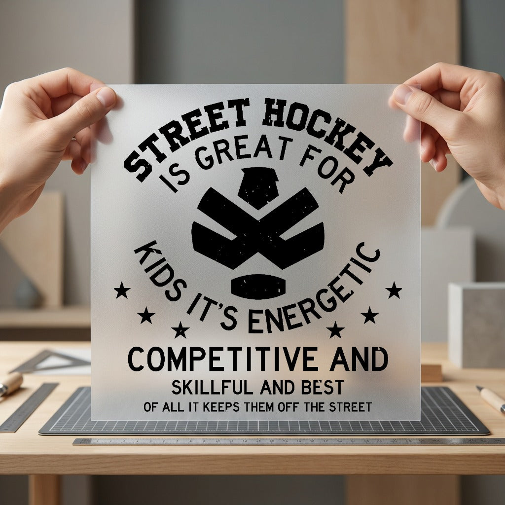 Street Hockey Quote Motivational Winter Retro Ready to Press DTF Transfer for Dtf