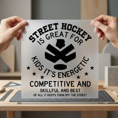 Street Hockey Quote Motivational Winter Retro Ready to Press DTF Transfer for Dtf