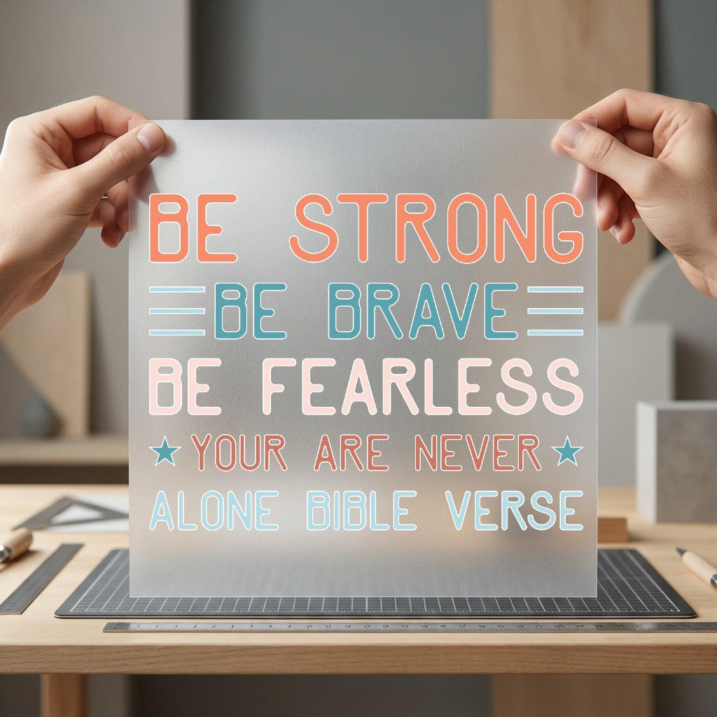 Strong Brave Inspirational Diy Christian Faith Ready to Press DTF Transfer for Dtf