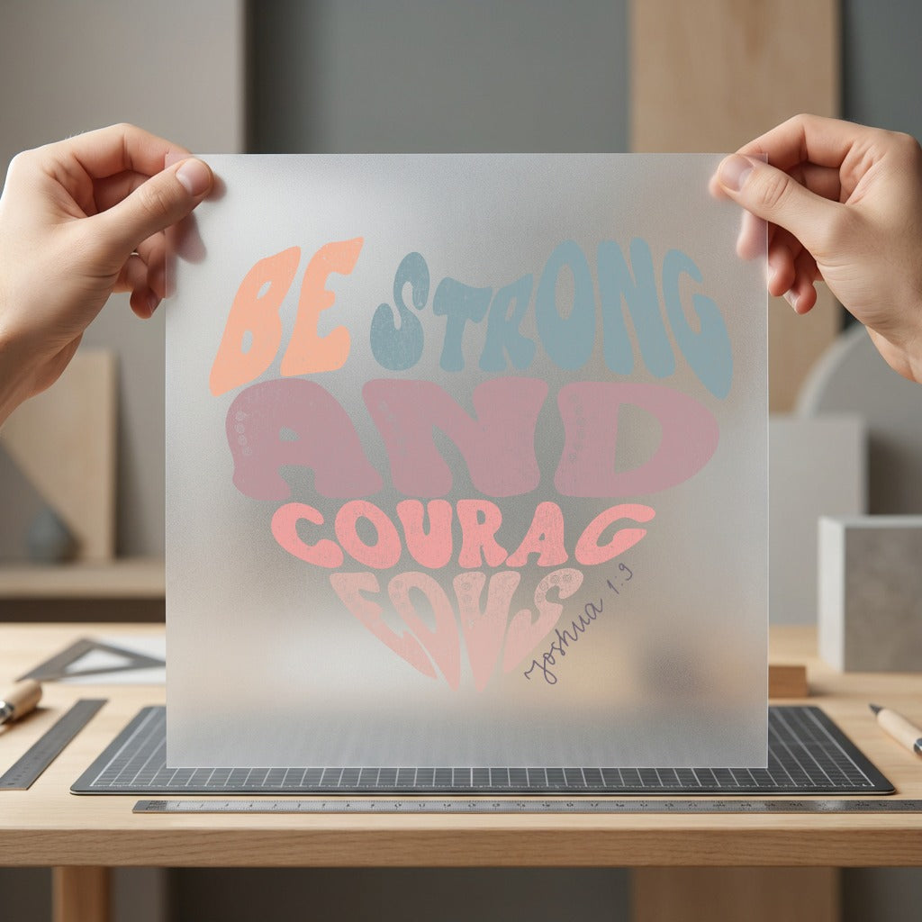 Strong Courageous Retro Faith Christian Faith Ready to Press DTF Transfer for Dtf