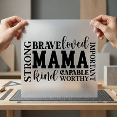 Strong Loved Mama Empowering Mom Mama Ready to Press DTF Transfer for Dtf