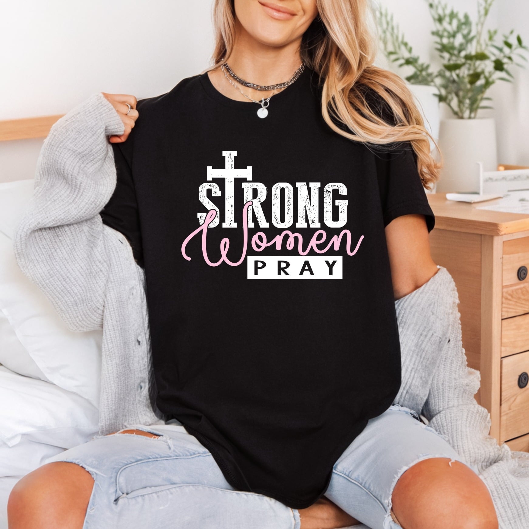 Strong Women Pray Faith-inspired Christian Faith Ready to Press DTF Transfer for Dtf