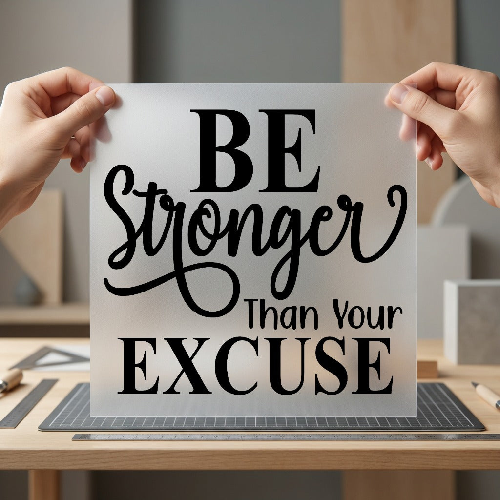 Stronger Than Excuse Motivational Growth Mindset Collection Empowerment Collection Ready to Press DTF Transfer for Dtf