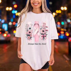Stronger Than Storm Breast Floral Ready to Press DTF Transfer for Dtf