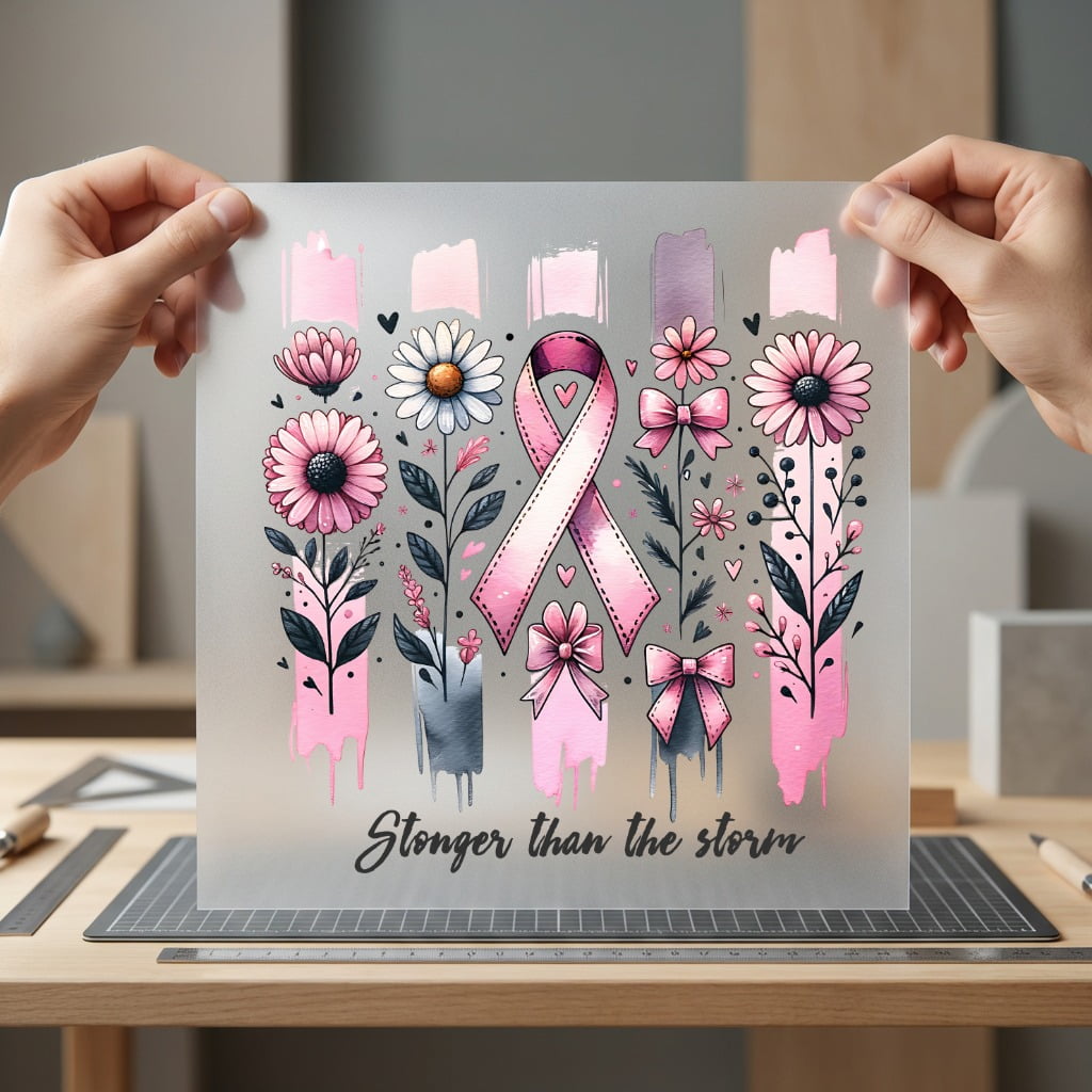 Stronger Than Storm Floral Floral Ready to Press DTF Transfer for Dtf