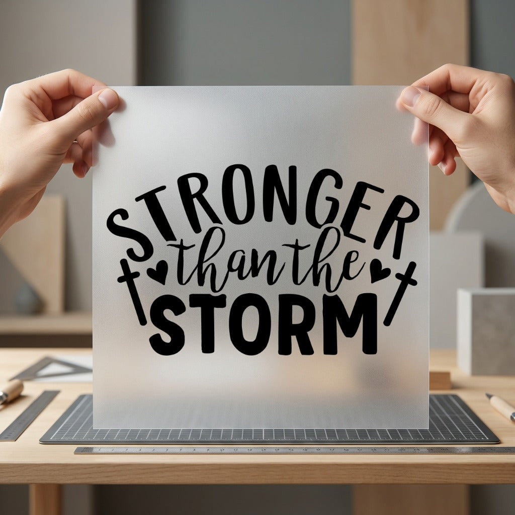 Stronger Than Storm Motivational Christian Faith Ready to Press DTF Transfer for Dtf