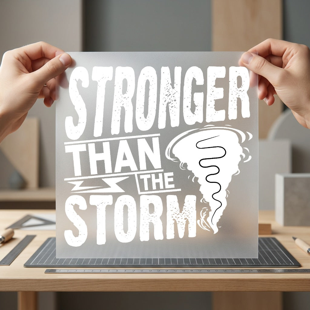 Stronger Than Storm Motivational Good Vibes Collection Resilience Collection Ready to Press DTF Transfer for Dtf