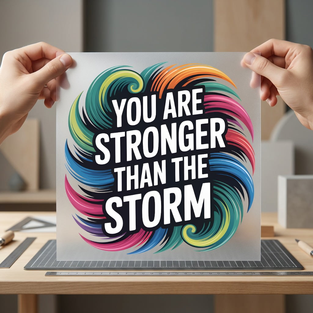 Stronger Than Storm Motivational Positive Vibes Collection Mental Wellness Collection Ready to Press DTF Transfer for Dtf
