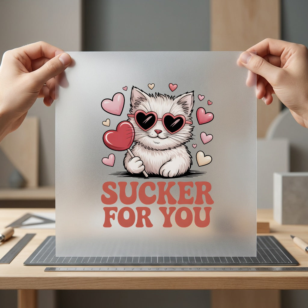 Sucker You Cat Valentine Valentine Funny Ready to Press DTF Transfer for Dtf