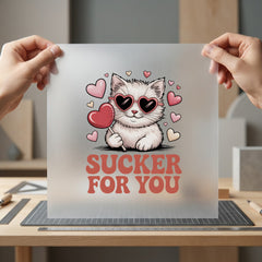 Sucker You Cat Valentine Valentine Funny Ready to Press DTF Transfer for Dtf