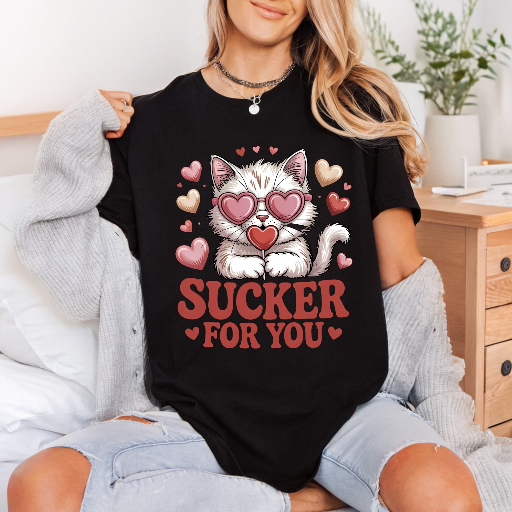 Sucker You Cat Valentine Valentine Mom Ready to Press DTF Transfer for Dtf