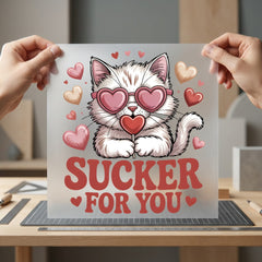 Sucker You Cat Valentine Valentine Mom Ready to Press DTF Transfer for Dtf
