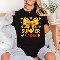 Summer Vibes Lemon Bow Summer Ready to Press DTF Transfer for Dtf
