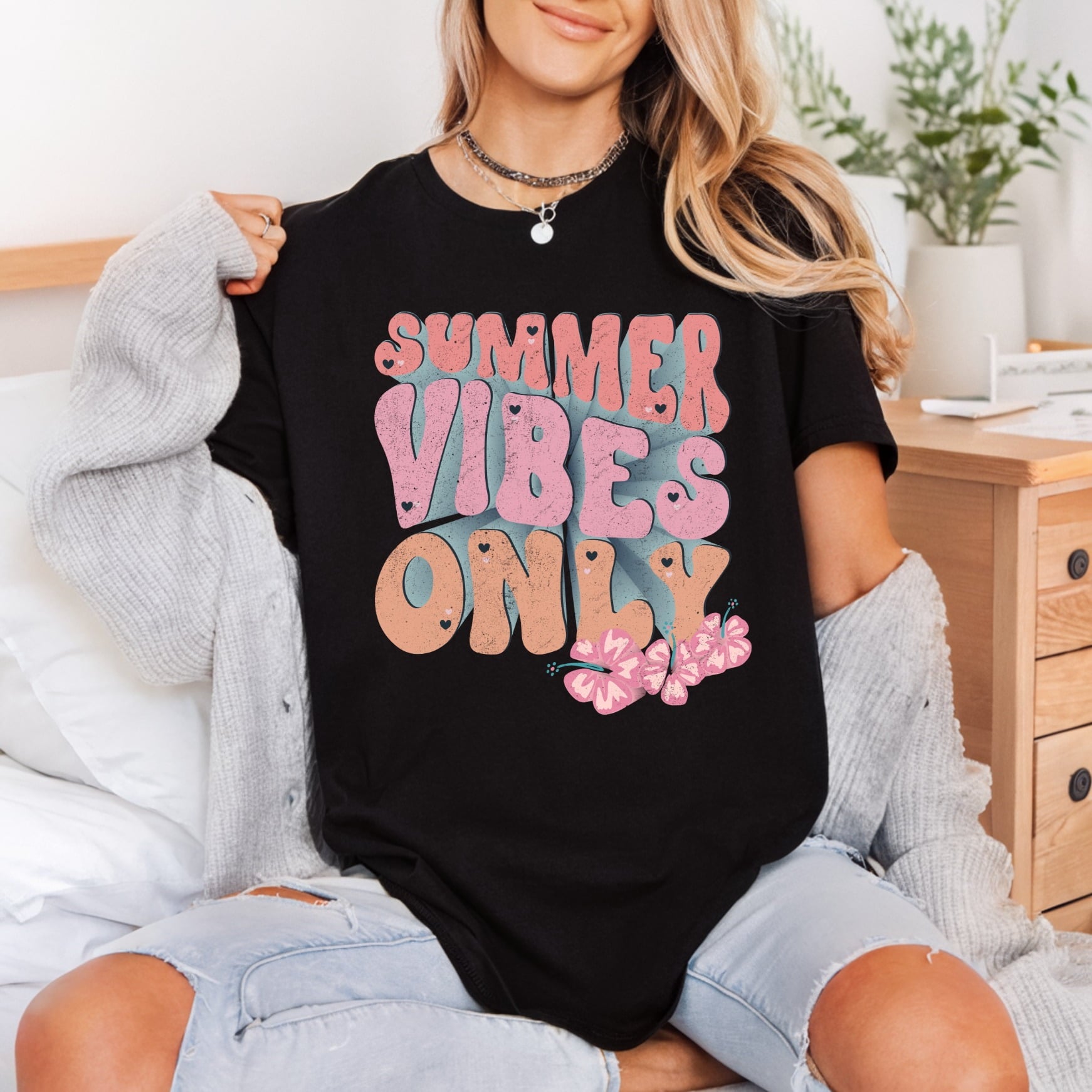 Summer Vibes Only Retro Summer Retro Ready to Press DTF Transfer for Dtf