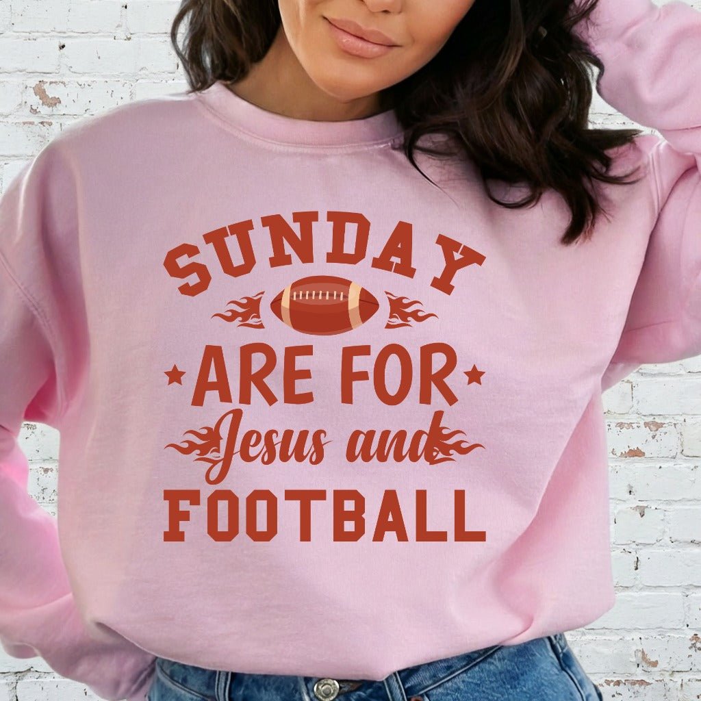 Sunday Are For Jesus and Football | Game Day Faith Sweatshirt - Luckets.com
