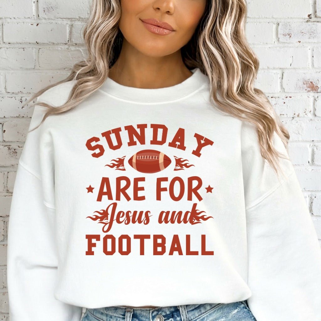 Sunday Are For Jesus and Football | Game Day Faith Sweatshirt - Luckets.com