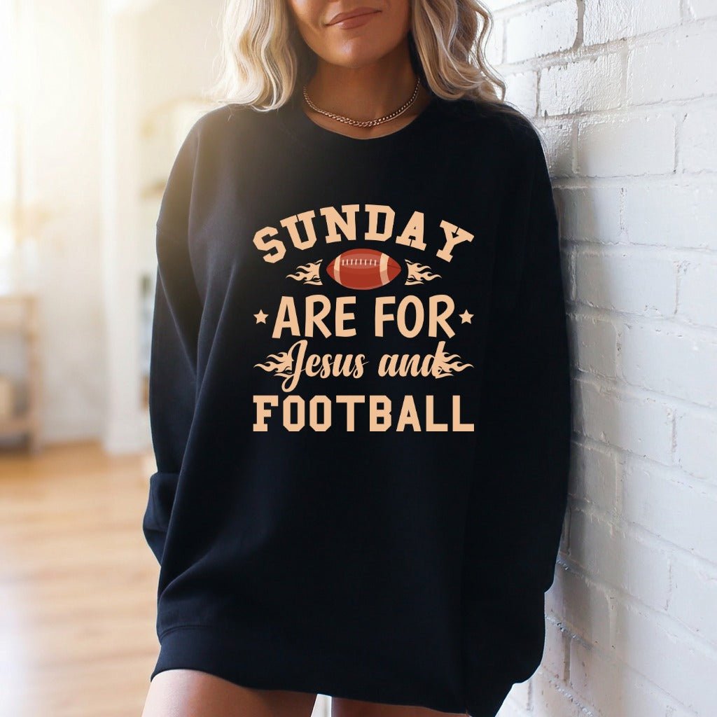 Sunday Are For Jesus and Football | Game Day Faith Sweatshirt - Luckets.com