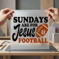 Sundays Jesus Football Retro Christian Faith Ready to Press DTF Transfer for Dtf