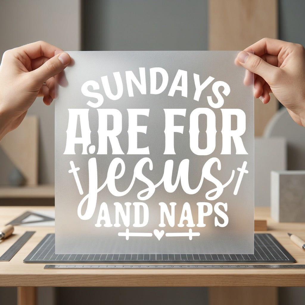 Sundays Jesus Naps Faith Christian Faith Ready to Press DTF Transfer for Dtf