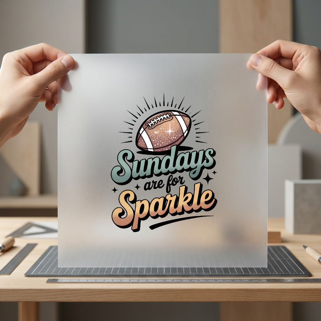 Sundays Sparkle Football Retro Fitness Ready to Press DTF Transfer for Dtf